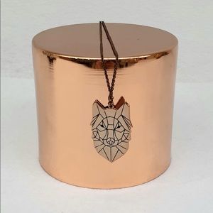 Geometric Wolf Necklace, Origami Wolf